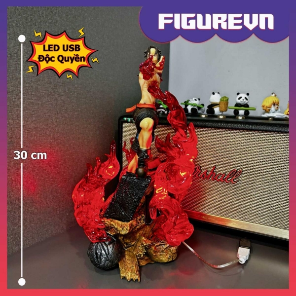 Mô hình Ace chỉ tay siêu ngầu 30 cm có LED - One Piece