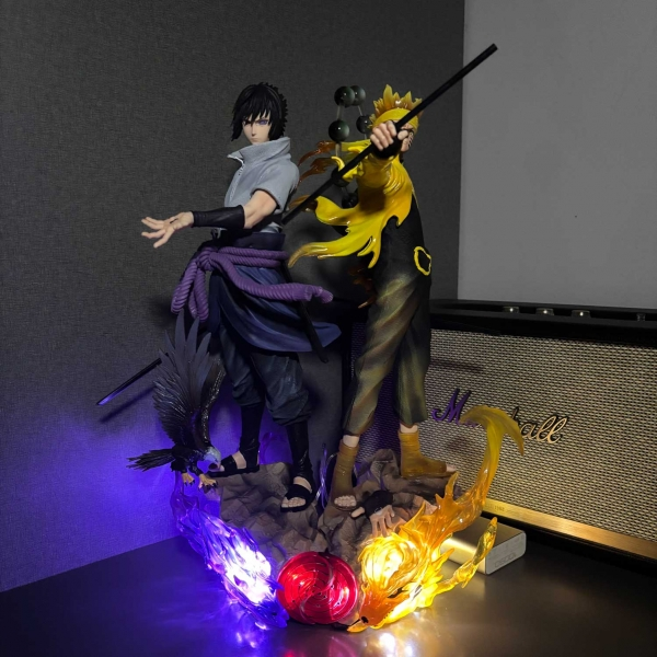 Mô hình bộ đôi Naruto và Sasuke siêu nét 38 cm có LED - Naruto