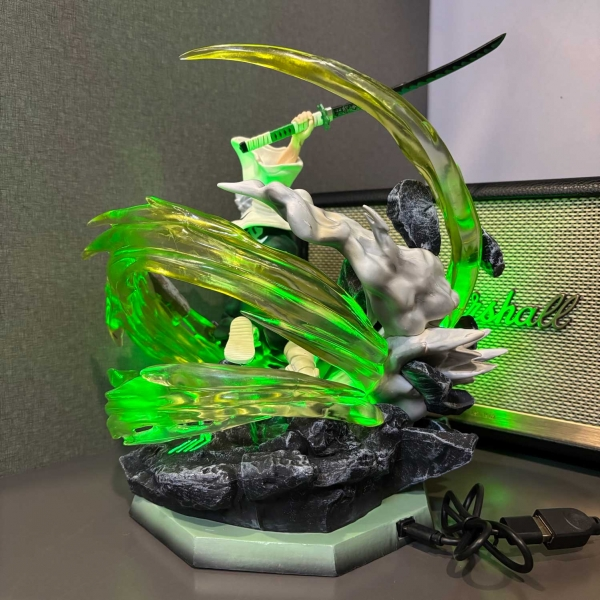 Mô hình Phong Trụ Sanemi chiến đấu 29 cm có LED usb- Kimetsu No Yaiba